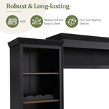 MLZTINGR Entertainment Center with Bookshelves Wall Unit Entertainment Center, Farmhouse 4-Piece
