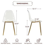 Baysitone Clear Dining Chairs Set of 8, Modern Kitchen Chairs with Transparent Seat