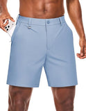 PULI Mens Golf Shorts 7 Inch Inseam Hiking Business Dress Casual Summer Work Lightweight Dutch Blue 30