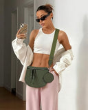Crossbody Bags for Women, Large Leather Trendy Bum Bag (Dark harbor green)