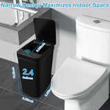 QSFWCSM 2 Pack Bathroom Trash can, Smart Touchless Trash Can, Automatic Motion Sensor Trash Bin (Black+Black)