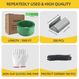 Banding Strapping Kit, 5/8” x 1000’ Heavy Duty Pallet Strapping Kit >1500lbs Tensile Strength, Includes Banding Tool Tensioner & Sealer, 200 Metal Seals, Corner Protectors & Dispenser Box