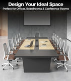 Anzhap 10FT Conference Table for 10 People, Executive Office Table