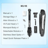 COMAN M1V5 Camera Monopod, One-Click Lifting Monopod with Feet