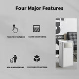 WanWanKa Trash Can with Lid, Large Tall 8 Gallon Commercial Trash Can, Plastic Waste Bin with Press top Lid, White Garbage Can Suitable for Kitchen, Bathroom, Bedroom, Living Room, Office WanWanKa