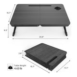 Foldable Laptop Bed Desk for Couch, Sofa - Large Lap Desk Tray Table with Cup Holder and Tablet Slot