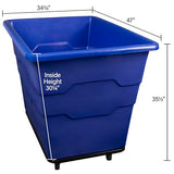 ReadySpace Commercial 16 Bushel Utility Cart with Steel Base, Poly Box Basket Truck, Laundry Cart, and Rolling Trash Bin