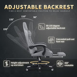 Gamtimer Gaming Chair, 400 lbs Adult Chair, High Back Computer Chair with Footrest and Linked Armrests, (Grey)
