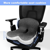 kowptyy Trucker seat Cushions for Long Sitting, Office Chair Seat Cushions for Office Chair with L-Shaped Ergonomic Design (Black Gray)