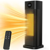 Minthouz Space Heater - 1500W PTC Ceramic Tower Heaters for Indoor Use with Adjustable Thermostat, Timer and Remote Control, Quick 1s Heat-up 70° Oscillation Electric Heater for Office, Bedroom, Room