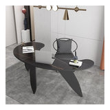 zhongxlla Standing Desk, Modern Arc Home Office Desk, Rock Slab Top Laptop Table for Writing