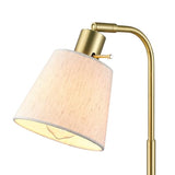 GLOBE Electric 61000057 16" Desk Lamp, Matte Brass Finish, White Shade, Adjustable Pivot Joint, Rotary Switch on Socket