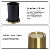 LEASYLIFE 8L/2.1GALbrass Garbage can with Swing lid，Brushed Nickel Gold Trash can,Matte Gold Trash can for Bathroom