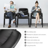 Waiting Room Chair Set of 8, Leather Stationary Office Guest Reception Chairs No Wheel
