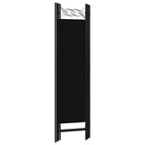 Zexlorith 4-Panel Room Divider, Foldable Fabric Privacy Screen, Black