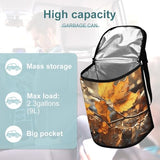 YHNNH Car Trash Can Autumn Leaves Car Trash Bag with Cover and Waterproof Bin