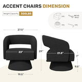 Nebuaegis Swivel Accent Chair Set of 2, Modern Comfy Teddy Barrel Chairs