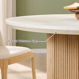 T4TREAM 47" Fluted Round Dining Table for 4-6, Mid-Century Modern Kitchen Table