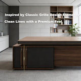 ZYUHANG 94 inch Luxury L Shaped Executive Desk with 4 Drawers