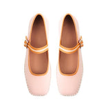 MAIJED Mary Jane Woven Espadrilles for Women Round Toe Ballerina Shoes Canvas Summer Flats Pink US8