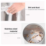 LEASYLIFE 2.6Gallon/10L，Stainless Steel Bathroom Trash Can,Chrome Trash Can