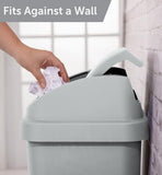 2-Pack Swing Top Wastebasket, 13 Gallon Kitchen Trash Can, Square Trash Can