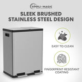 Compartment Step Trash Can – Kitchen Garbage Can with Waste & Recycling Bins – Slow-Close Lid, Odor Control, Hands-Free