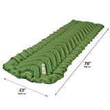 Klymit Static V Long Inflatable Sleeping Pad for Camping, Lightweight Hiking and Backpacking Air Bed For Tall Campers, 2.5 Inch Thick, Green
