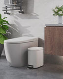 GarveeHome 1.6 Gal Step-On Trash Can, Stainless Steel Small Bathroom Garbage Bin with Soft Close Lid, Slim Space-Saving Design, Removable Inner Bucket for Bathroom