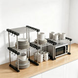 BLULEE Expandable Under Sink Organizer, 2-Tier Adjustable Storage Shelf