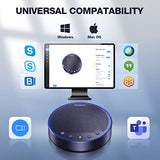 Conference Speaker and Microphone, Zoom Certified Bluetooth Speakerphone with 4 AI Mics 360° Voice Pickup, 18H Talk Time