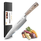 Kitchen Knife in German 1.4116 High Carbon Steel, Professional Chef Knife with Ergonomic Pakkawood Handle and Ultra Sharp Blade, 8 Inch, ZHANG XIAO QUAN
