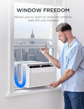Midea 8,000 BTU U Shaped Smart Inverter Window Air Conditioner - Cools 350 Sq Ft, Ultra Quiet with Open Window Flexibility - Alexa/Google Assistant Compatible - 37% Energy Savings