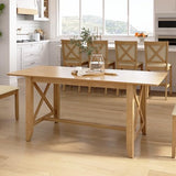 Bush Home 70-inch Cross Base Dining Table, Dining Room Furniture, Key West Collection, Blonde Oak