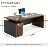 WYBFCWY Executive Office Desk with Storage Cabinet,Large Computer Desk