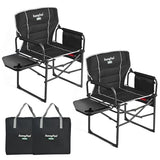SUNNYFEEL Camping Directors Chair, Heavy Duty,Oversized Portable Folding Chair with Side Table, Pocket for Beach, Fishing,Trip,Picnic,Lawn,Concert Outdoor Foldable Camp Chairs