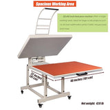 Large Heat Press 32x40 inch: Clamshell Heat Press Machine for Textiles - Manual Operation