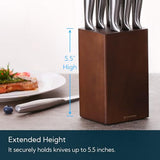 5.5“ Steak Knife Block Holder without Knives with 8 Slots - Wooden Steak Knife Storage Block only - Space Saver-Compact Design Steak Knives Organizer -by KITCHENDAO