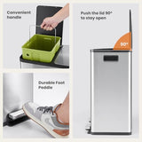 Elevon Kitchen Trash Can with Lid, 2 x 8 Gallon Garbage Can