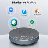 USB Speakerphone, Conference Microphone for Home Office, Omnidirectional Desktop PC Speaker with 360° Voice Pickup