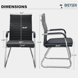Okeysen Office Guest Chairs Set of 2, Modern Leather Reception Chairs with Mid Back & Sled Base