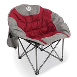 Northroad Folding Compact Camping Moon Chair, Outdoor Padded Saucer Round Chair w/Cup Holder Supports up to 300 lbs for Beach Hiking Fishing Picnic Lawn,Red