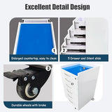 Dental Assistant's Mobile Cart 5 Drawers Mobile File Cabinet with 2 Storage Trays Dental Clinic Stainless