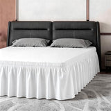 ANARACHON Queen Bed Skirt, Elastic Wrap Around Bed Skirt Queen Size, Bed Skirts for Adjustable Bed, Easy Fit with 18" Drop Length Tailored Drop Dust Ruffle (White)