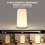 ROOTRO Touch Bedside Table Lamp, [Sleek Design & RGB Mode] 3 Way Dimmable Small Lamp for Bedroom, LED Lamp