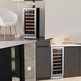 Ca'Lefort 15 Inch Wine Fridge, 33-Bottle Wine Cooler Refrigerator | 40-65°F Control