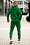 GINGTTO Mens Hoodie Jogging Suits 2 Piece Set Green Warm Winter Tracksuit for Men M