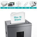 18-Sheet Shredders for Home Office Heavy Duty P-4 Security Level Crosscut Paper Shredder Paper