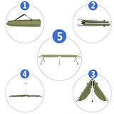 HOMSUPPLIE'S Folding Camping Cot,Outdoor Portable Camp Bed, Sleeping Cots with Carry Bag (Green)