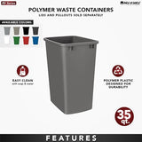 Recycle Waste Garbage Container for Kitchen Cabinet Pullouts, White, RV-35-11-2 - Large Plastic Bins for Home and Office